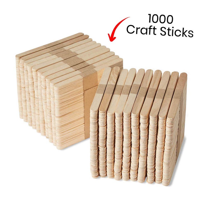 hand2mind Natural Wood Craft Sticks Bulk Set, Popsicle Sticks for Crafts, Classroom Art Supplies, Art Sticks, Sticks for Crafting, Kids Art Supplies, Elementary Teacher Must Haves (Pack of 1,000) - Image 4